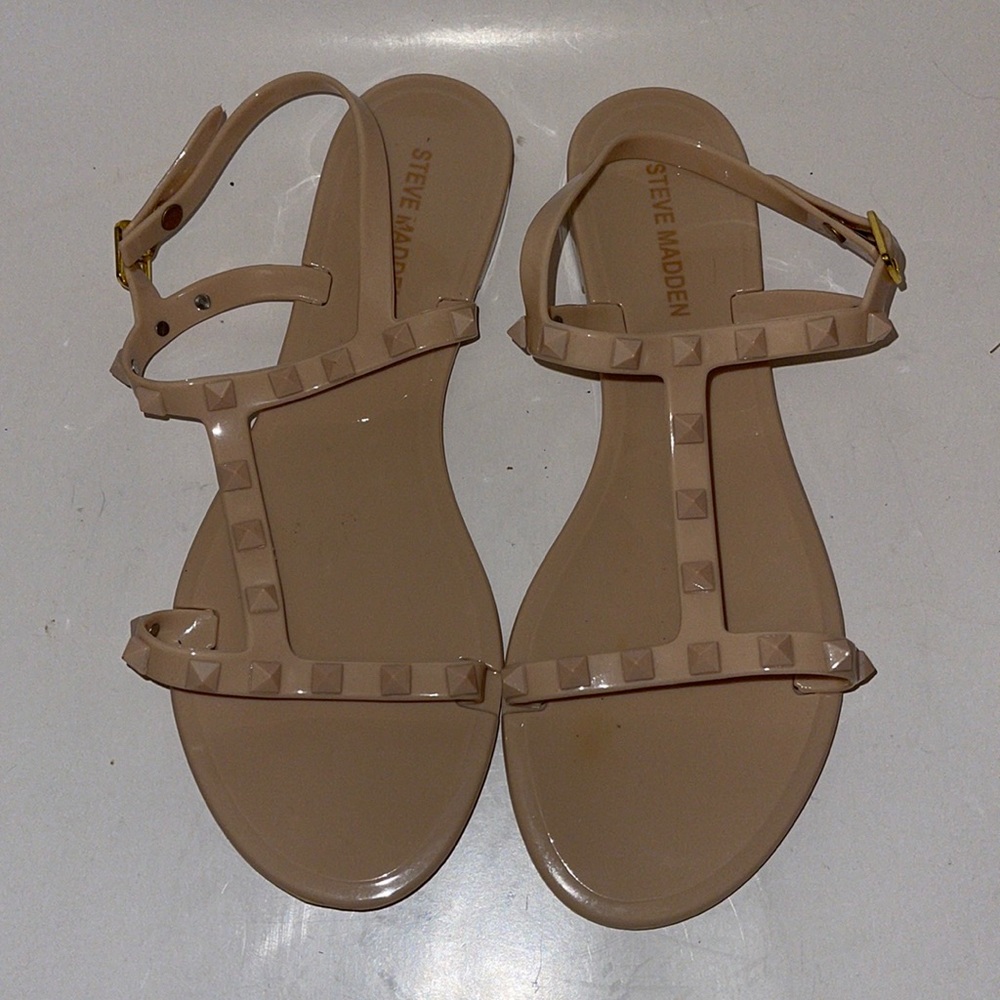 Steve Madden Nude Jelly Sandals shoes size 8